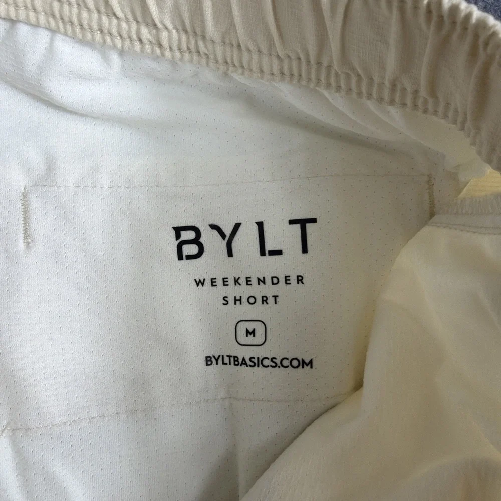 BYLT Weekender Shorts Mens Medium Sand Beige‎ Cargo Stretch Casual Drawstring